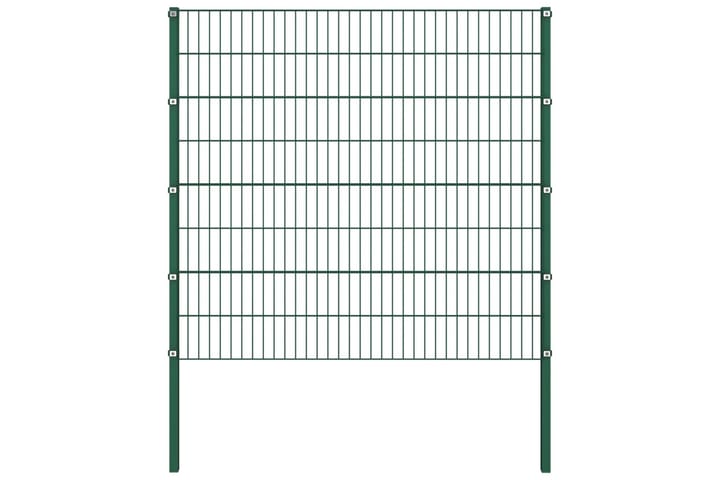 Gjerdepanel med stolper jern 10,2x1,6 m grønn - grønn - Hagemøbler & utemiljø - Hagedekorasjon & utemiljø - Gjerder & Grinder