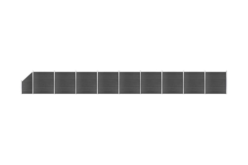 Gjerdepanelsett WPC 1657x(105-186) cm svart - Svart - Hagemøbler & utemiljø - Hagedekorasjon & utemiljø - Gjerder & Grinder