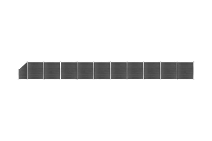 Gjerdepanelsett WPC 1830x(105-186) cm svart - Svart - Hagemøbler & utemiljø - Hagedekorasjon & utemiljø - Gjerder & Grinder