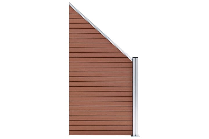 Gjerdesett WPC 6 firkantet + 1 slisset 1138x186 cm brun - Hagemøbler & utemiljø - Hagedekorasjon & utemiljø - Gjerder & Grinder