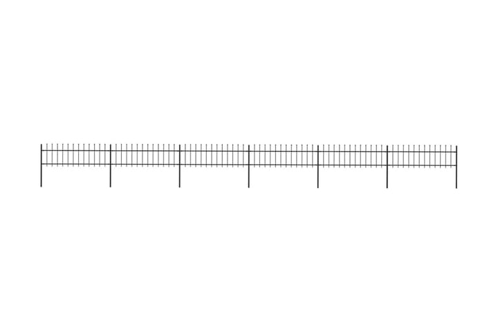 Hagegjerde med buet topp stål 10,2x0,6 m svart - Svart - Hagemøbler & utemiljø - Hagedekorasjon & utemiljø - Gjerder & Grinder