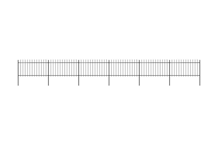 Hagegjerde med spydtopp 10,2x1 m stål svart - Svart - Hagemøbler & utemiljø - Hagedekorasjon & utemiljø - Gjerder & Grinder