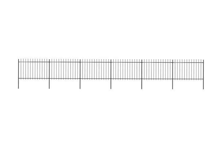 Hagegjerde med spydtopp stål 10,2x1,2 m svart - Svart - Hagemøbler & utemiljø - Hagedekorasjon & utemiljø - Gjerder & Grinder