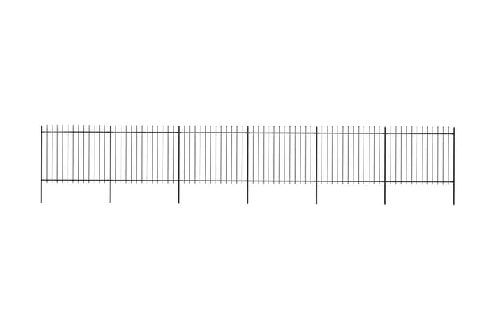 Hagegjerde med spydtopp stål 10,2x1,5 m svart - Svart - Hagemøbler & utemiljø - Hagedekorasjon & utemiljø - Gjerder & Grinder