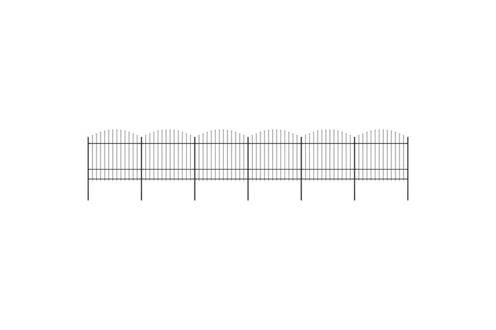 Hagegjerde med spydtopp stål (1,5-1,75)x10,2 m svart - Hagemøbler & utemiljø - Hagedekorasjon & utemiljø - Gjerder & Grinder