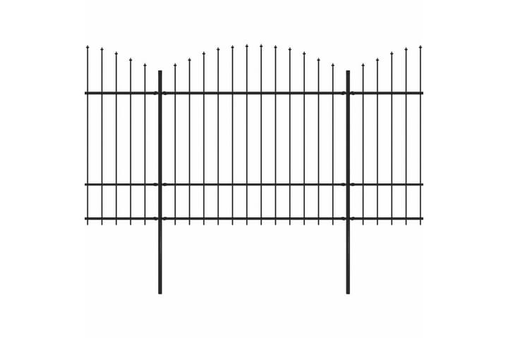 Hagegjerde med spydtopp stål (1,5-1,75)x13,6 m svart - Hagemøbler & utemiljø - Hagedekorasjon & utemiljø - Gjerder & Grinder