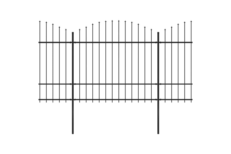 Hagegjerde med spydtopp stål (1,5-1,75)x15,3 m svart - Hagemøbler & utemiljø - Hagedekorasjon & utemiljø - Gjerder & Grinder