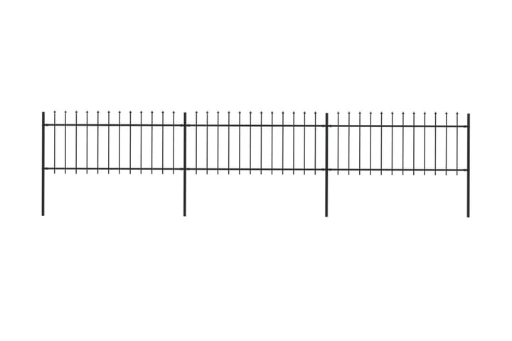 Hagegjerde med spydtopp stål 5,1x0,8 m svart - Svart - Hagemøbler & utemiljø - Hagedekorasjon & utemiljø - Gjerder & Grinder