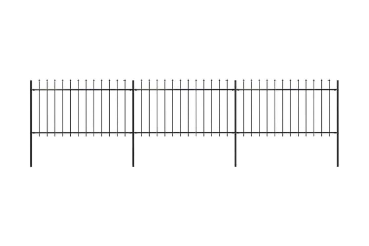 Hagegjerde med spydtopp stål 5,1x1 m svart - Svart - Hagemøbler & utemiljø - Hagedekorasjon & utemiljø - Gjerder & Grinder
