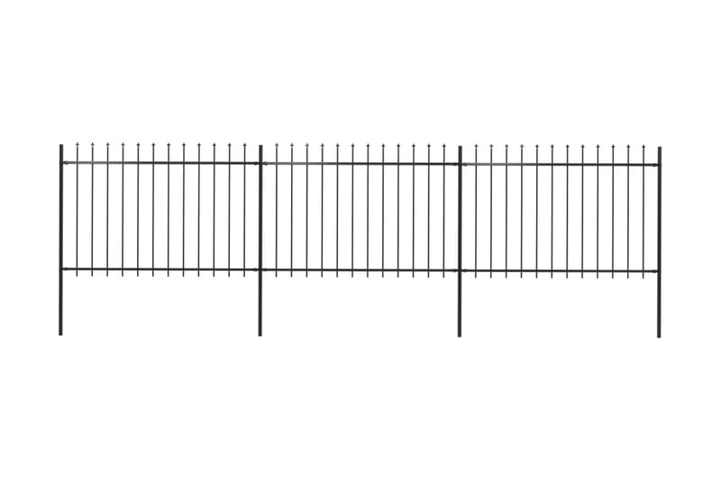 Hagegjerde med spydtopp stål 5,1x1,2 m svart - Svart - Hagemøbler & utemiljø - Hagedekorasjon & utemiljø - Gjerder & Grinder