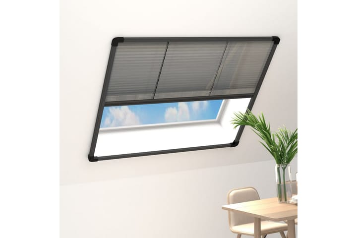 Plissert insektskjerm for vindu aluminium 120x120 cm - Antrasittgrå - Hagemøbler & utemiljø - Hagedekorasjon & utemiljø - Myggnett