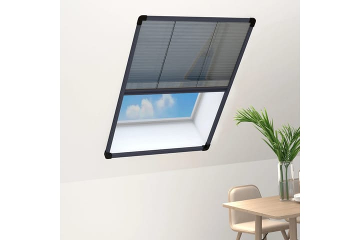 Plissert insektskjerm for vindu aluminium antrasitt 80x120cm - Antrasittgrå - Hagemøbler & utemiljø - Hagedekorasjon & utemiljø - Myggnett