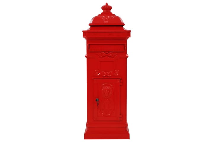 Postkasse på søyle aluminium gammeldags rustbestandig rød - Hagemøbler & utemiljø - Hagedekorasjon & utemiljø - Postkasse & post - Postkasse