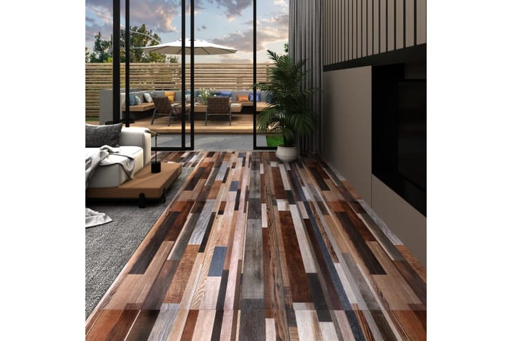 PVC gulvplanker 5,26 m² 2 mm flerfarget - Hagemøbler & utemiljø - Hagedekorasjon & utemiljø - Terrassebord
