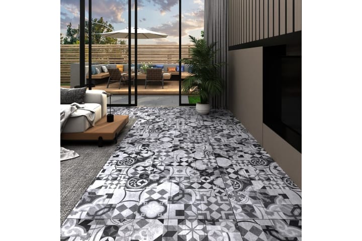 PVC gulvplanker 5,26 m² 2 mm grått mønster - Hagemøbler & utemiljø - Hagedekorasjon & utemiljø - Terrassebord