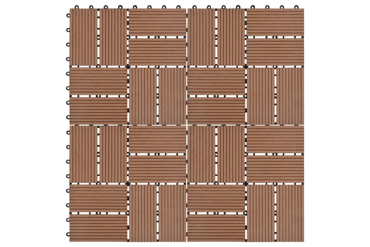 Terrassebord 11 stk WPC 30x30 cm 1 kvm brun - Brun - Hagemøbler & utemiljø - Hagedekorasjon & utemiljø - Terrassebord