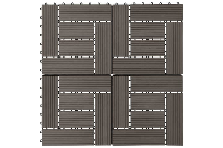 Terrassebord 11 stk WPC 30x30 cm 1 kvm mørkebrun - Svart - Hagemøbler & utemiljø - Hagedekorasjon & utemiljø - Terrassebord