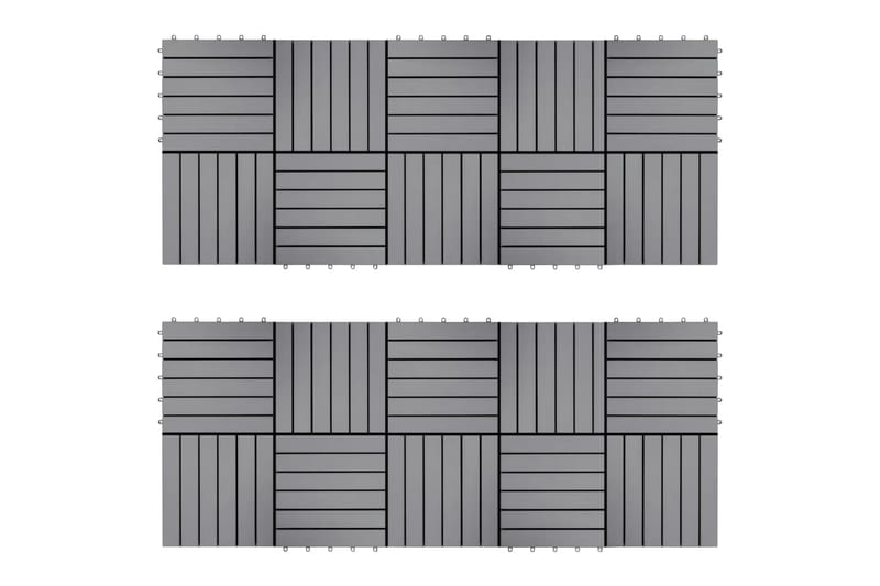 Terrassebord 20 stk gråvasket 30x30 cm heltre akasie - Grå - Hagemøbler & utemiljø - Hagedekorasjon & utemiljø - Terrassebord