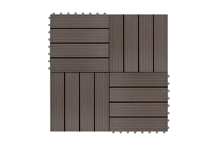 Terrassebord 22 stk 30x30 cm 2 kvm WPC mørkebrun - Hagemøbler & utemiljø - Hagedekorasjon & utemiljø - Terrassebord