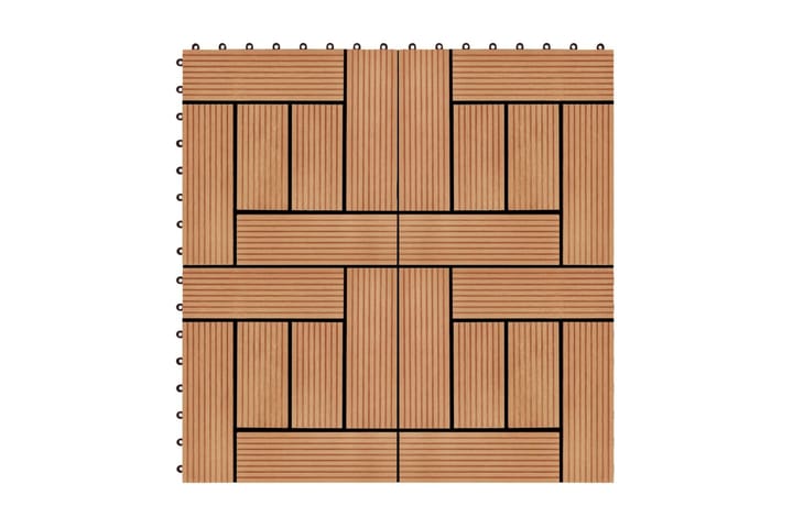 Terrassebord 22 stk 30x30 cm 2 kvm WPC teakfarge - Brun - Hagemøbler & utemiljø - Hagedekorasjon & utemiljø - Terrassebord