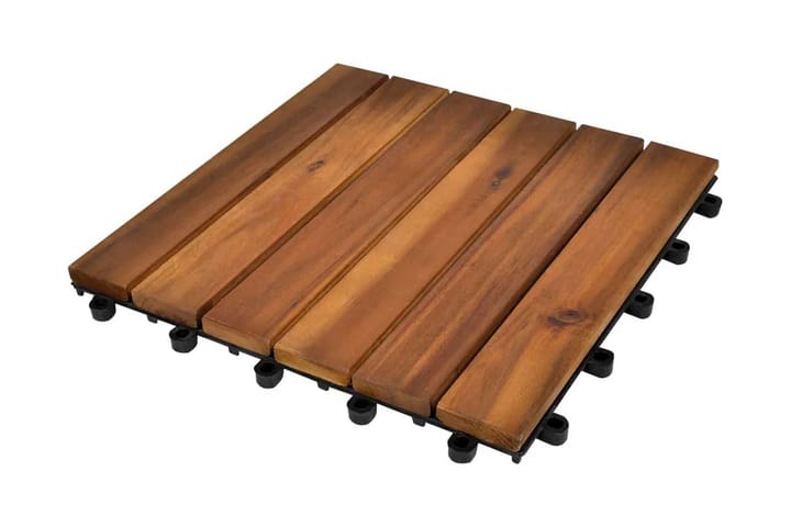 Terrassebord Vertikalt Mønster 30 x 30 cm Akasie Sett med 20 - Brun - Hagemøbler & utemiljø - Hagedekorasjon & utemiljø - Terrassebord