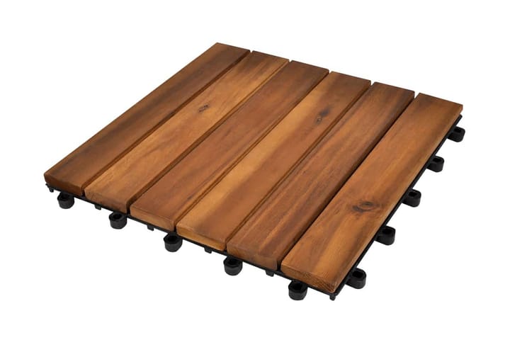 Terrassebord Vertikalt Mønster 30 x 30 cm Akasie Sett med 30 - Brun - Hagemøbler & utemiljø - Hagedekorasjon & utemiljø - Terrassebord