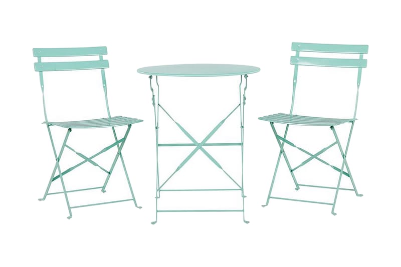 Balkongsett Alatri 60 cm + 2 stoler - mintgrønn - Hagemøbler & utemiljø - Hagegruppe - Cafégrupper