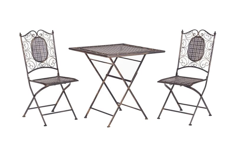Balkongsett av bord og 2 stoler svart BORMIO - Svart - Hagemøbler & utemiljø - Hagegruppe - Cafégrupper