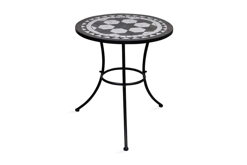 Bistrobord svart og hvitt 60 cm mosaikk - Svart - Hagemøbler & utemiljø - Hagegruppe - Cafemøbler & cafesett