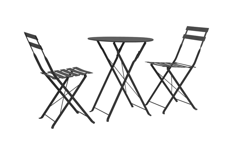Bistrosett 3 deler stål svart - Svart - Hagemøbler & utemiljø - Hagegruppe - Cafemøbler & cafesett