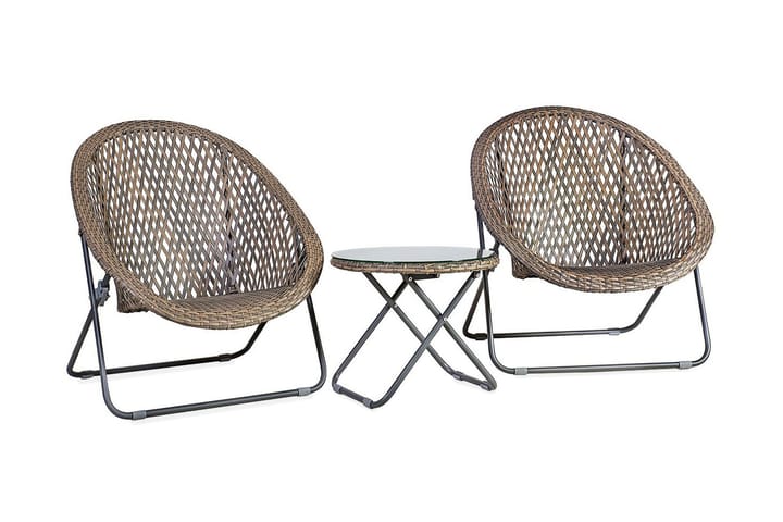 Cafesett TURKU 2 stoler og bord sammenleggbart - Hagemøbler & utemiljø - Hagegruppe - Cafégrupper