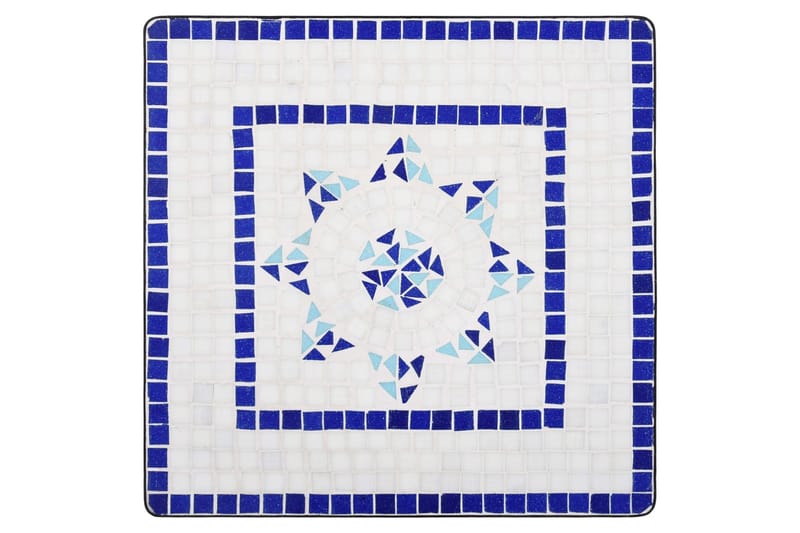 Mosaikkbistrosett med keramikkfliser 3 deler blå og hvit - Hagemøbler & utemiljø - Hagegruppe - Cafégrupper