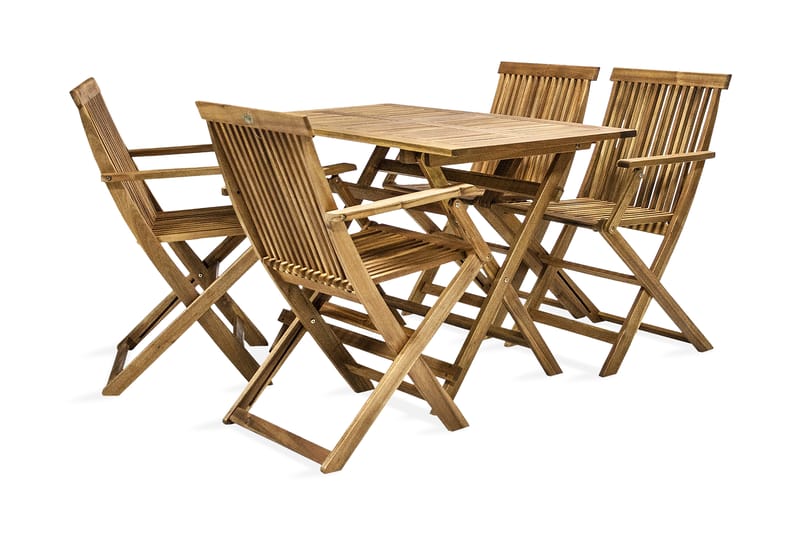 Hagegruppe FINLAY bord og 4 stoler 110x75xH72cm Akasie - Hagemøbler & utemiljø - Hagegruppe - Spisegrupper hage