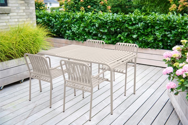 Matgrupp Gardeno 150 cm + 4 Stablestoler - Grå - Hagemøbler & utemiljø - Hagegruppe - Spisegrupper hage