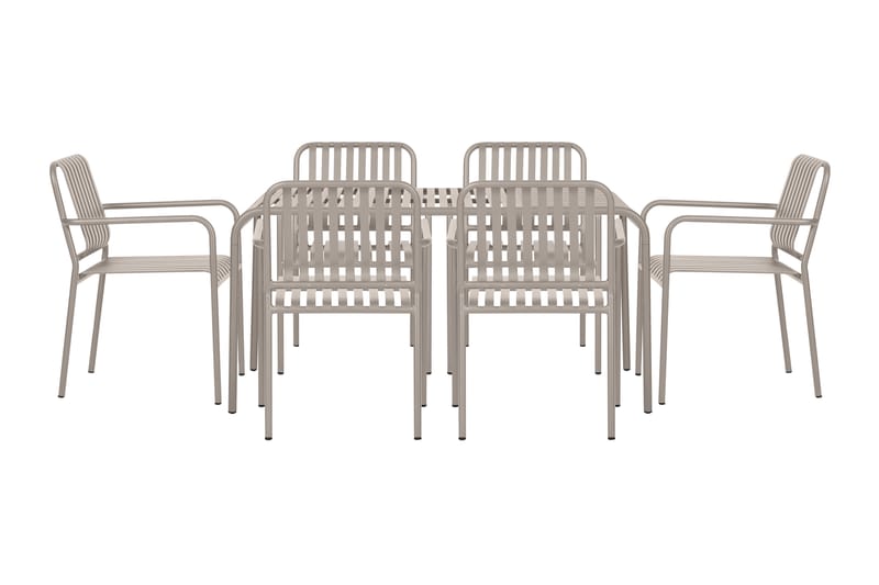 Matgrupp Gardeno 150 cm + 6 Stablestoler - Grå - Hagemøbler & utemiljø - Hagegruppe - Spisegrupper hage
