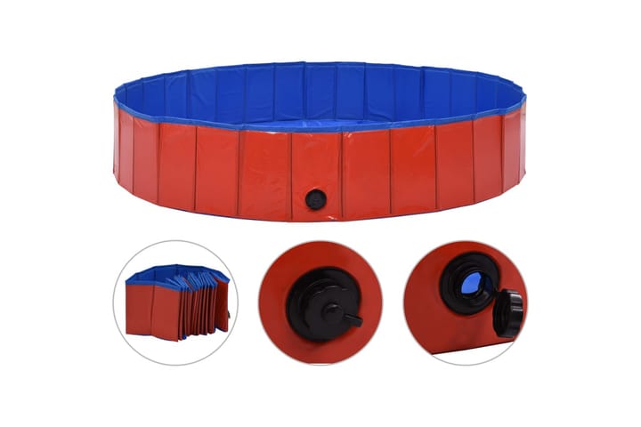 Sammenleggbart hundebasseng rød 160x30 cm PVC - Hagemøbler & utemiljø - Hagegruppe - Spisegrupper hage