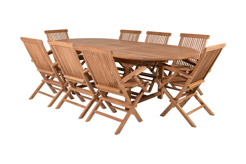 Simba Oval Spisegruppe + 8 Spisestoler - Natur - Hagemøbler & utemiljø - Hagegruppe - Spisegrupper hage