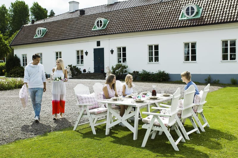 Spisegruppe Hillerstorp Bullerö 90x200 + 6 Posisjonsstoler - Hvit - Hagemøbler & utemiljø - Hagegruppe - Spisegrupper hage