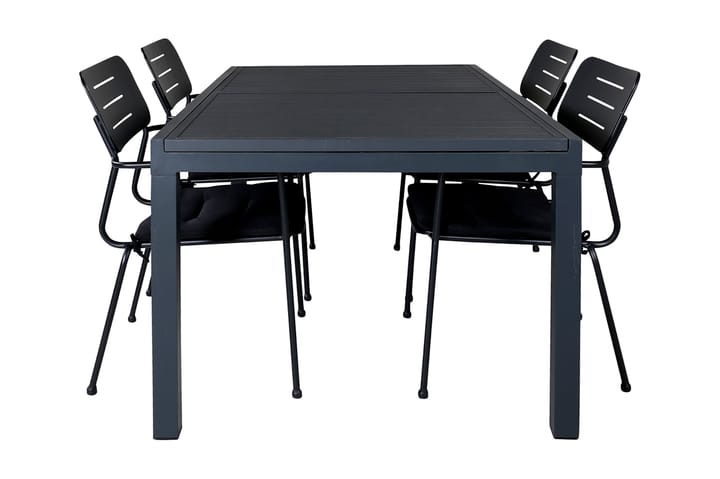 Spisegruppe Marbella 160 cm + 4 Nowo stoler - Svart - Hagemøbler & utemiljø - Utesofa - Hengekøye