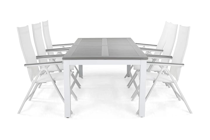 Spisegruppe Monaco 220-280+6 Posisjonsstoler - Hagemøbler & utemiljø - Hagegruppe - Spisegrupper hage
