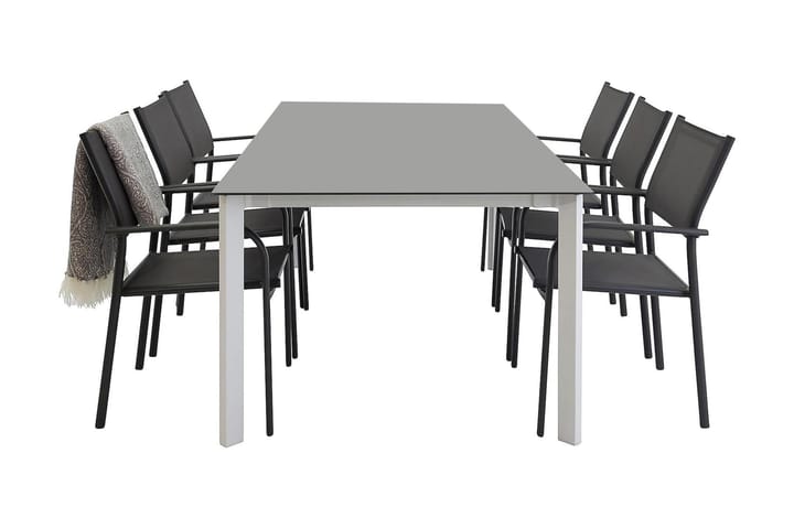 Spisegruppe Santorini 200 cm + 6 Anadona Light Position stol - Glass/Hvit/Grå - Møbler - Sofaer - Sofatilbehør - Nakkestøtte sofa