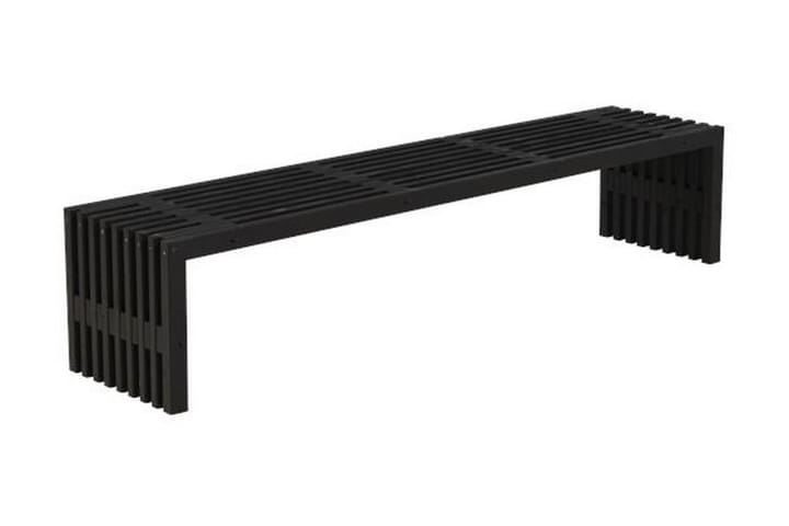 Rustikk benk Design av terrassebord218x49x45cm svart - Svart - Hagemøbler - Velg etter materiale - Kunstrotting