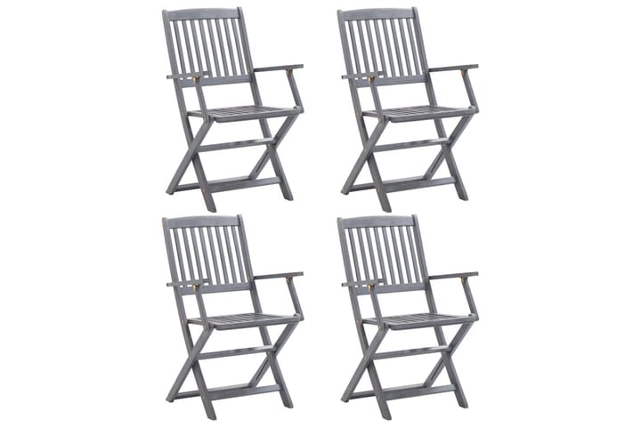 Klappstoler 4 stk heltre akasie - Hagemøbler & utemiljø - Stoler & Lenestoler - Posisjonsstoler
