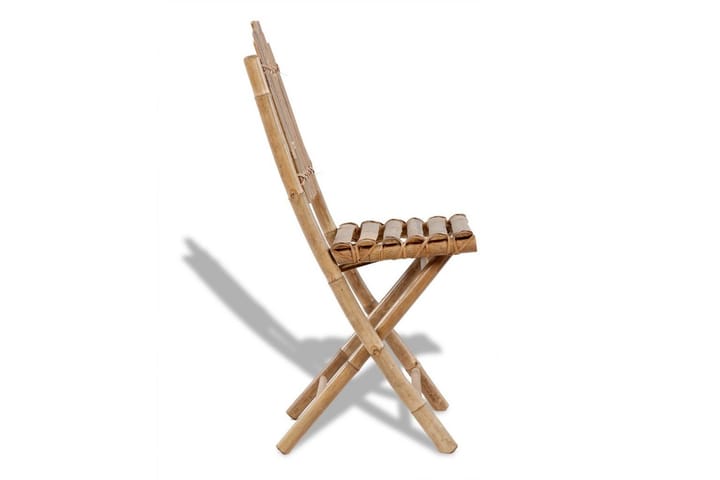 Sammenleggbare utestoler bambus 4 stk - Brun - Hagemøbler & utemiljø - Stoler & Lenestoler - Posisjonsstoler