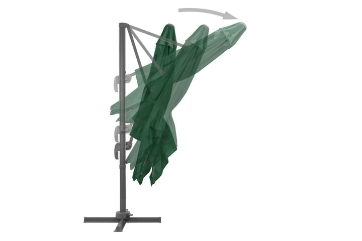 Hengeparasoll med aluminiumsstang 400x300 cm grønn - grønn - Hagemøbler & utemiljø - Stoler & Lenestoler - Solsenger & solvogner