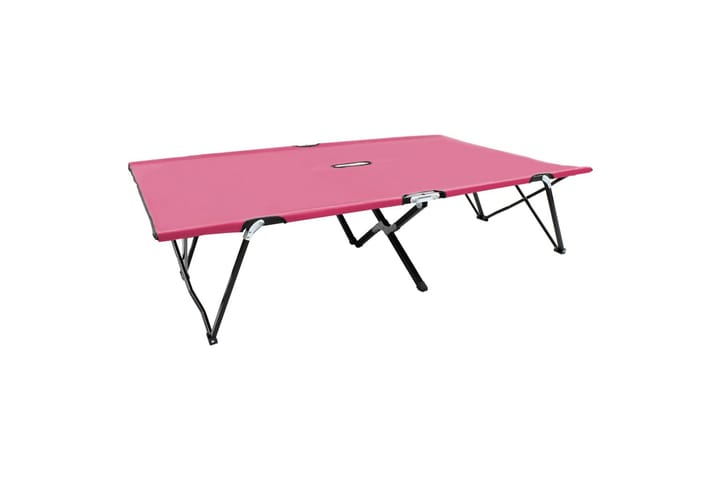Sammenleggbar solseng for 2 personer rosa stål - Rosa - Hagemøbler & utemiljø - Stoler & Lenestoler - Solsenger & solvogner