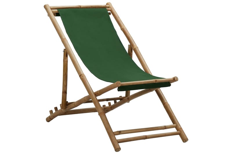 Fluktstol bambus og lerret grønn - grønn - Hagemøbler - Stoler & Lenestoler - Solstoler