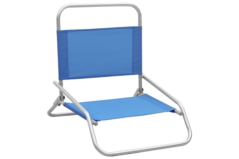 Sammenleggbare strandstoler 2 stk blå stoff - Blå - Hagemøbler - Stoler & Lenestoler - Solstoler
