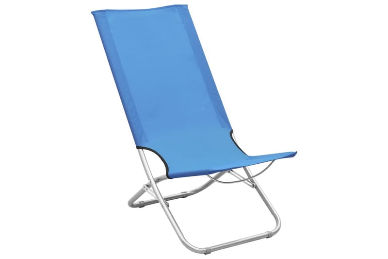 Sammenleggbare strandstoler 2 stk blå stoff - Blå - Hagemøbler & utemiljø - Stoler & Lenestoler - Solstoler