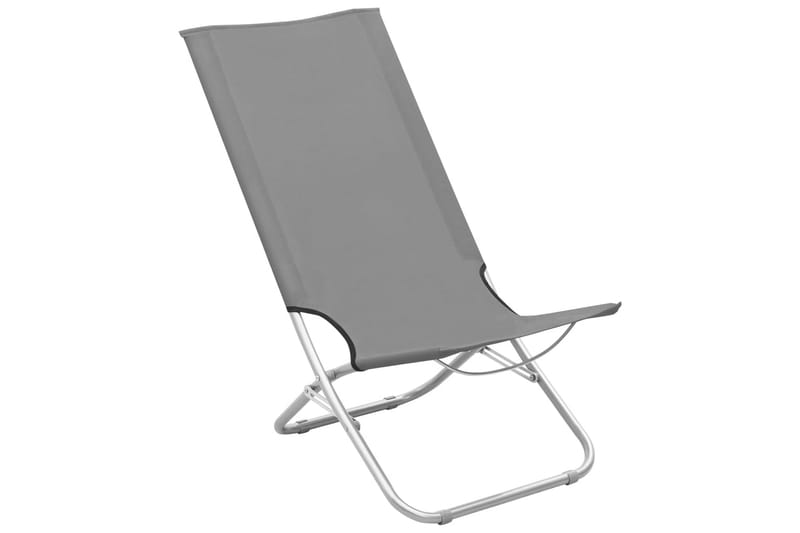 Sammenleggbare strandstoler 2 stk grå stoff - Grå - Hagemøbler & utemiljø - Stoler & Lenestoler - Solstoler
